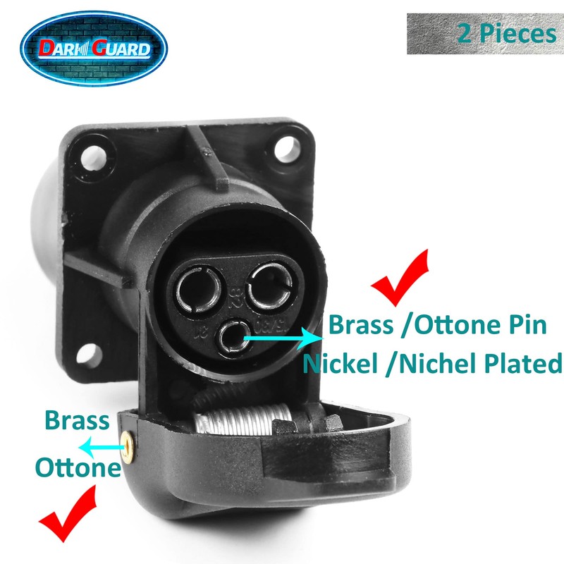 DARKGUARD 2Pieces 3 Pin Tractor Socket 12v 24v,3pin Trailer Socket,