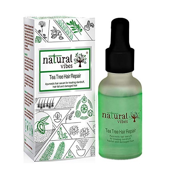Natural Vibes ~ Ayurvedisches Tea Tree Hair Repair Serum 30ml ~ Zur Behandlung von Schuppen, Haarausfall und geschÃ¤digtem Haar