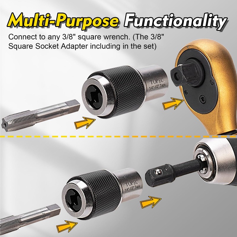 Topec Tap Socket Set, 3-Piece Extractor Tool with Adjustable Jaws-