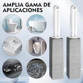 Escobilla de Baño de Piedra Pómez 4 Cepillos,Limpieza De WC Piedra De Limpieza De Pómez Natural,con Mango Largo de Plástico Antideslizante,para Limpiar la Cal, Acumulación de Calcio,Hierro (4PCS)