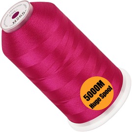 New brothread - Single Huge Spool 5000M Each Polyester Embroidery Machine Thread 40WT for Commercial and Domestic Machines -Crimson (Janome Color)