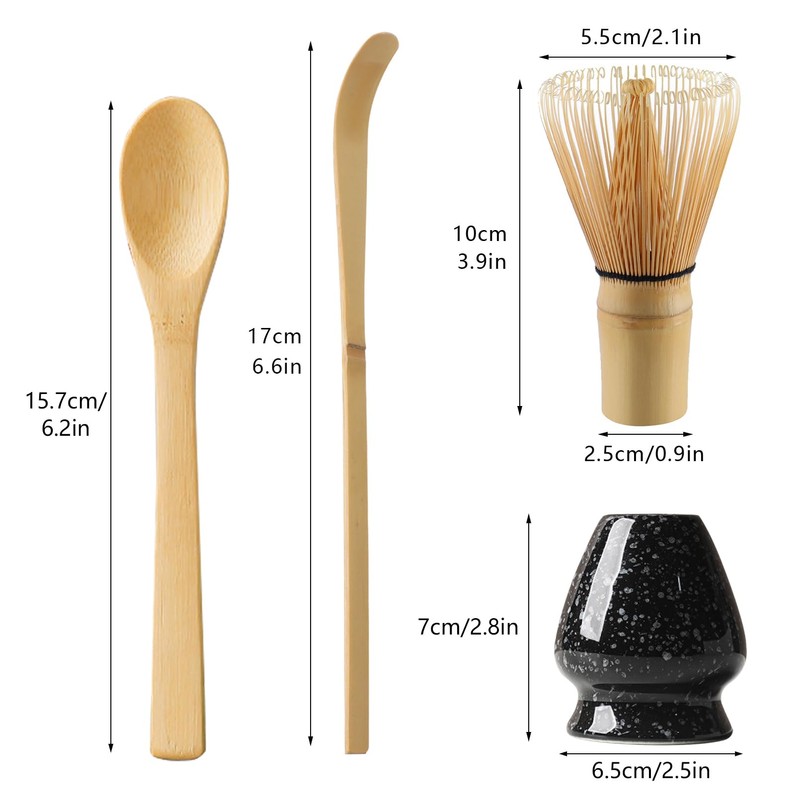 Set of 4 Matcha Tea Set Matcha Whisk and Whisk