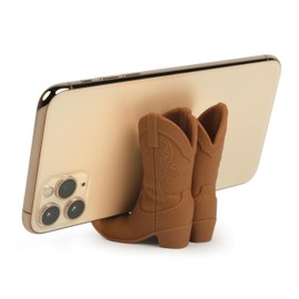 Genuine Fred Giddy UP Phone Stand, Brown, Cowboy Boot Tech Accessory, Fits Most Mobile Smartphones, Grippy Silicone, Fun Cowboy Boot Details