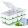 Large Ice Cube Trays with Lid, Jrisbo 2 Pack Stackable