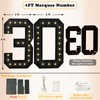 4FT Marquee Light Up Numbers, Black Giant Marquee Number Big