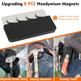 MUTUACTOR 1 PCS Magnetic Tool Belt Clip,Anti-Slip Heavy-Duty Magnetic Mount Tool Belt Holster,Quickly Access Rubber Coated Magnetic Belt Clip for Organizing Screwdrivers Hammers Wrenchs