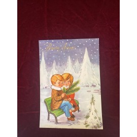 Vintage postcard "Happy new year" in Italian