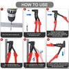 HAUTMEC Heavy Duty Rivet Gun,Pop Rivet Gun with 4 Interchangeable