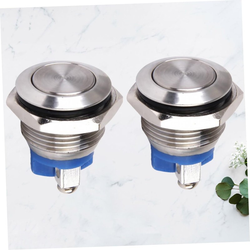 Healeved Stainless Steel Momentary Push Button 16mm Metal Self Reset