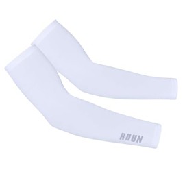 RUUN Cycling Arm Warmer Winter Thermal Roubaix Running Bicycle Anti-Slip Warmers. (White, S-M)