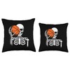 Skeleton Basketball Artwork Slam Dunk Throw Pillow