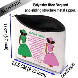 BLUPARK Sorority Cosmetic Bag Sorority Inspired Gift And God Created Makeup Bag Sorority Greek Gift (And God Created)