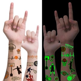 QIXCOZTI Sports Ball Pre-Cut Temporary Tattoos Birthday Party Decorations Favors Supplies Basketball Football Basketball Soccer Tattoo Stickers Gifts for Boys Girls Class Prizes Carnival