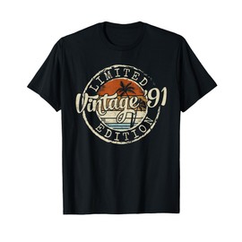 Vintage 1991 34th Birthday Gifts 34 Year Old For Men Women T-Shirt