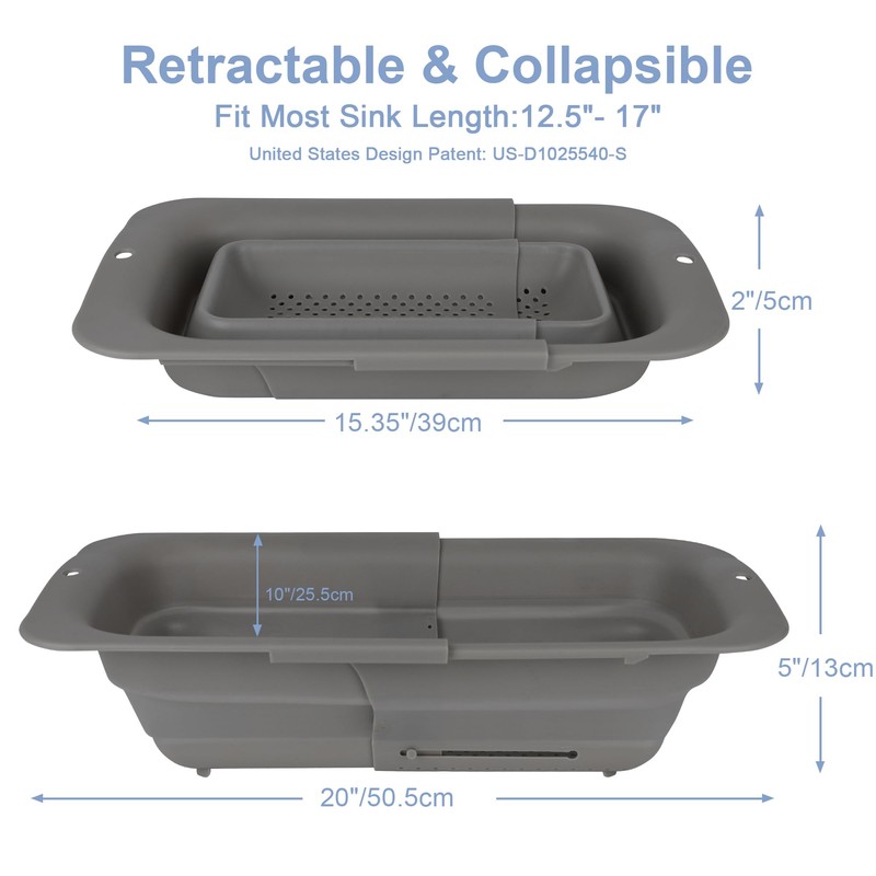 ROTTOGOON 7Qt Collapsible Colander Strainer, Expandable Over the Sink Colander,