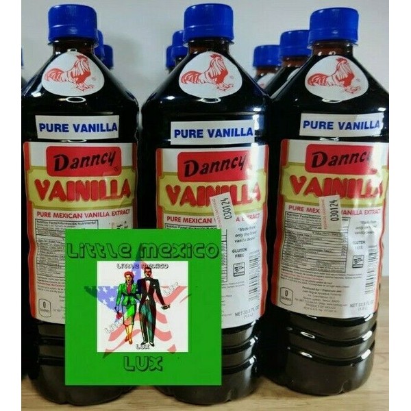 Three Danncy Pure Dark Mexican Vanilla Extract, 1 Litter Bottles (🚚)