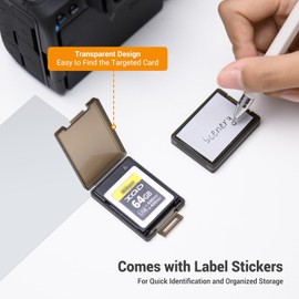 KIWIFOTOS 6 Pack CFexpress Type-B/XQD Memory Card Case Translucent Black Plastic Storage CFB Anti-Shock Card Holder (Case Only)