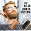 NIBEAUSL Kit Barba Cuidado Para Hombres, Set Herramientas De Aseo