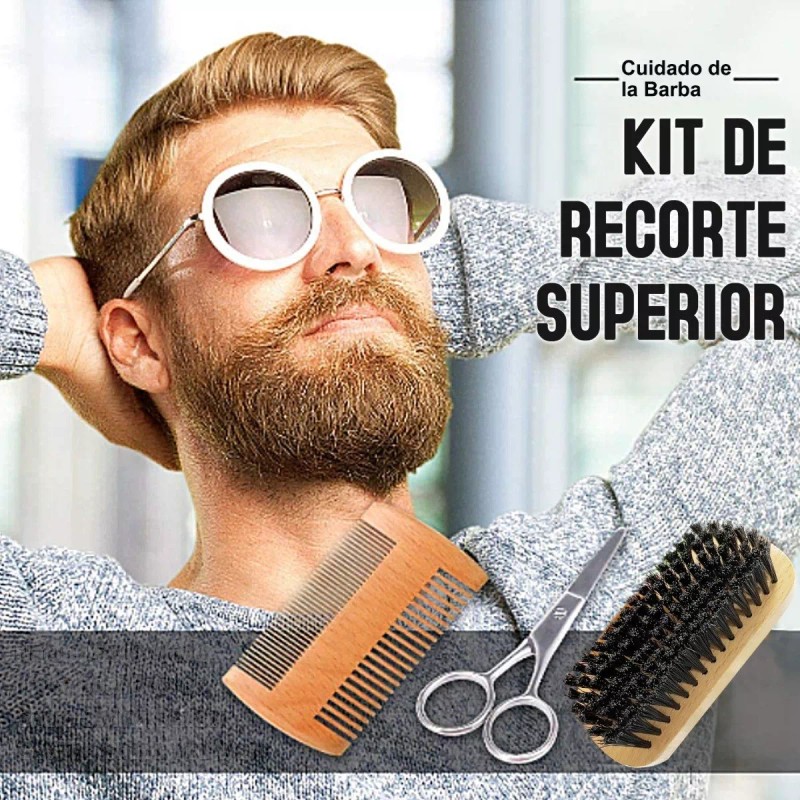 NIBEAUSL Kit Barba Cuidado Para Hombres, Set Herramientas De Aseo