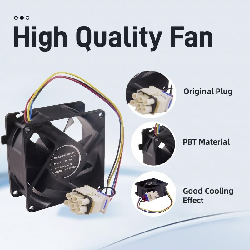 WR60X29099 Refrigerator Evaporator Fan Motor, Compatible with GE Refrigrator, Replace