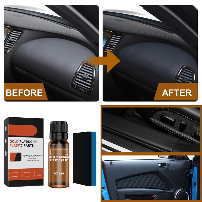 YANINEE 1 x (30 ml) plastic restorer for cars, plastic