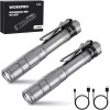 WORKPRO Rechargeable Pen Light Mini Flashlight 2 Pk Ultra-Compact EDC