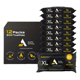 Toallitas Húmedas Alfa Wipes Desechables Inodoro 12p 600pzs