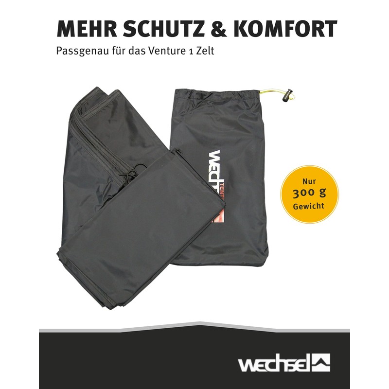 Wechsel Groundsheet Venture 1 I Black I Robust Tent Underlay