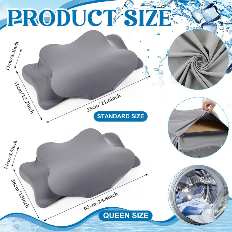 Hahafelt 2 Pcs Cooling Cervical Neck Pillowcase with Envelope Closure