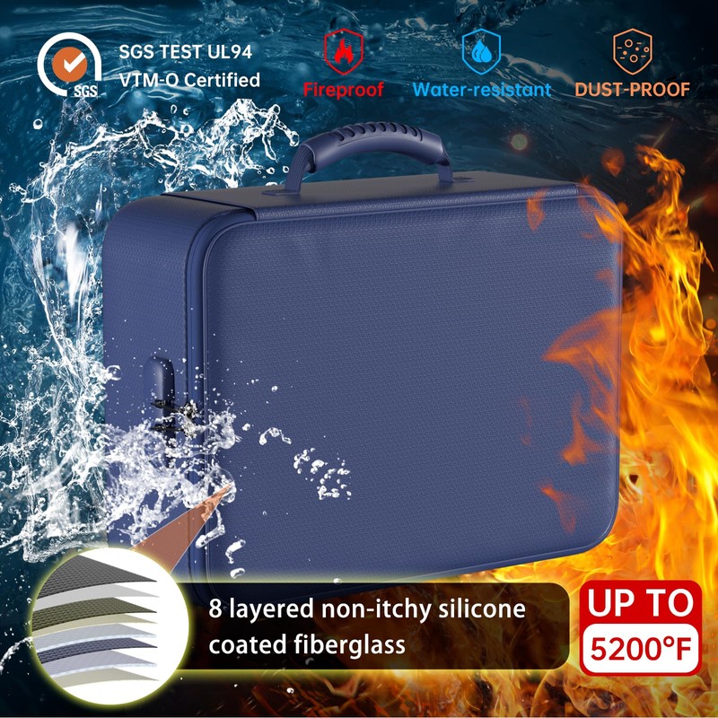 DocSafe 5200°F Document Organizer with Lock,Upgraded Heat Insulated Fireproof＆Waterproof Box