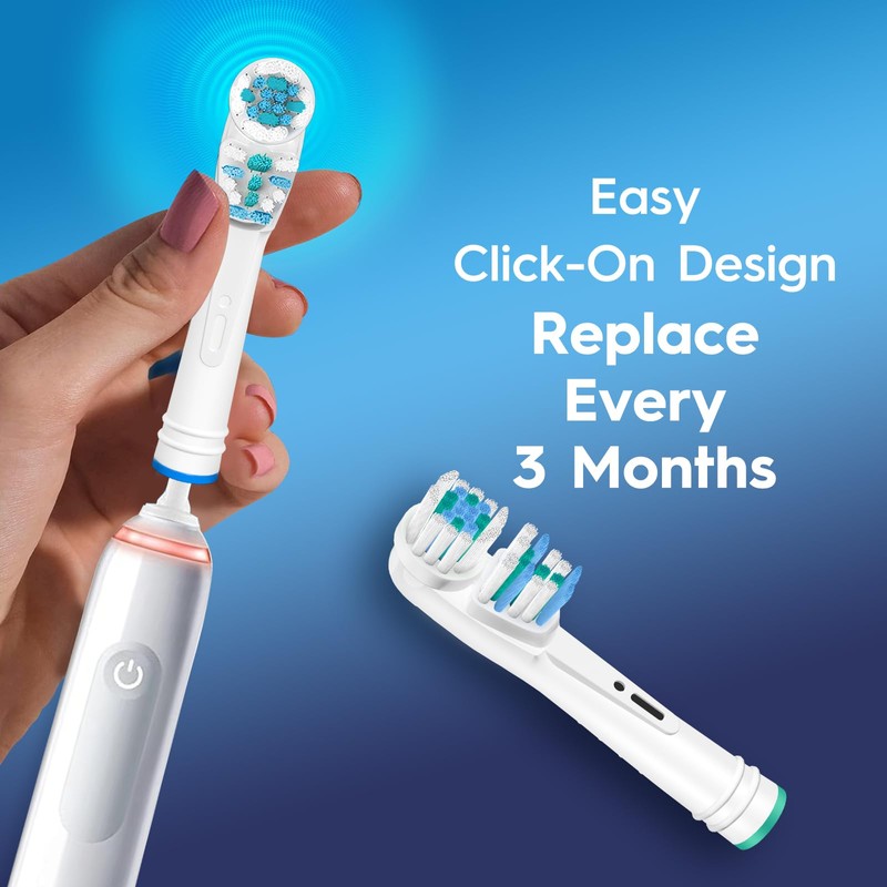 Dual Clean Replacement Brush Heads Compatible with Oral B Vitality