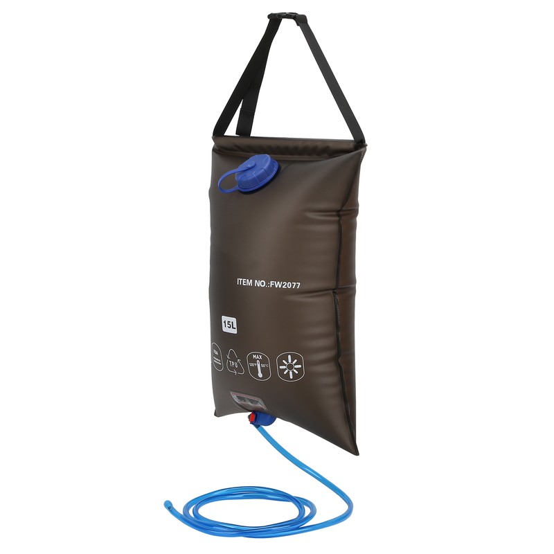 15L Outdoors Foldable Shower Bag with Shower Nozzle for Hiking