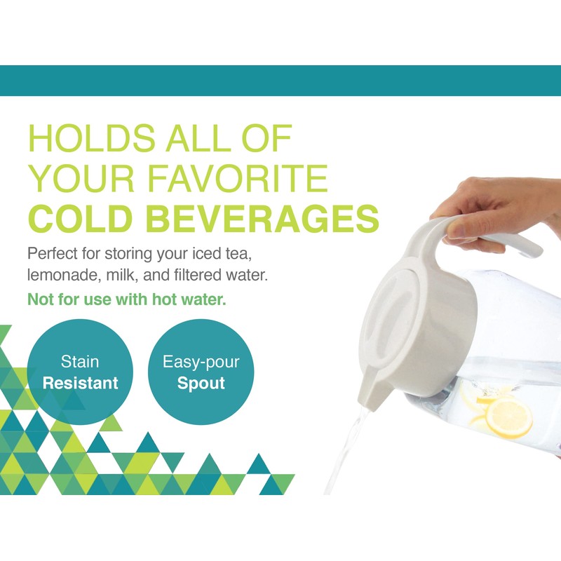 Arrow Home Products 1 Gallon Plastic Pitcher with Lid -