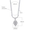MDFUN 18K White Gold Plated Hamsa Hand Pendant Tennis Necklace