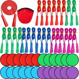 12 PCS Jump Ropes and 12 PCS Frisbees for Christmas Shoebox Gifts End of The Year Jump Ropes Graduation Frisbees Gifts for Christian Charity Donation