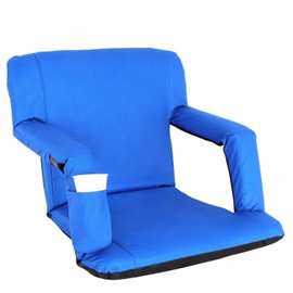 Saturnpower Portable Stadium Seat Chair Portable Stand Chair with Back and Cushion for Grandstand，Playground，Court Blue (Blue)
