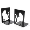 Kaenarie Bookends Iron Cutlery Cat Design Book Stand (Cat)