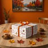 LeZakaa Thanksgiving Wrapping Paper Roll, Orange Pumpkin Turkey, Give Thanks