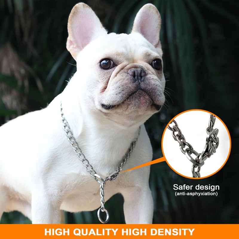 Collar Perros Cadena Consistente,Ajustable y Duradero Collar de Perro Sólido.Acero