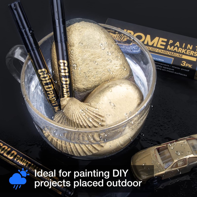 Art Liquid Gold Chrome Markers, KERIFI Reflective Gloss Metallic Chrome