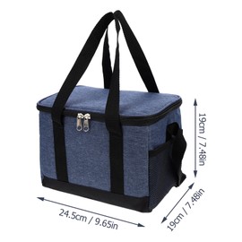 BIUDECO Thermal Insulated Lunch Bag Portable Food Container for Camping Picnic Travel Easy to Clean with Side Pockets for Utensils Drinks