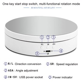 Motorized Rotating Display Stand, 360 Degree Electric Rotating Turntable Display Stand Motorized Turntable Stand for Photography Products Display, Jewelry, Watch, 3D Models(White,Matte)