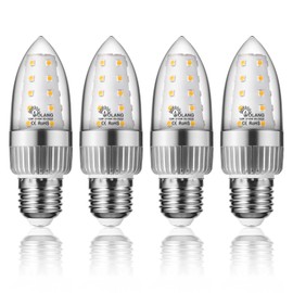 Aolang E26 LED Candelabra Bulb, 12W LED Candle Bulbs,100-Watt Light Bulbs Equivalent, Warm White 2700K Chandelier Bulbs, E26 Standard Base, 85V-265V, 1200Lumens, Non-Dimmable (4 Pack)