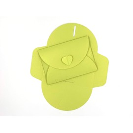 20 Green Heart Envelopes Made of Glittery Pearl Cardboard, Light Green, C6 = 162 x 114 mm, e.g. for Invitations to Wedding, Engagement, as Love Letters (Green)