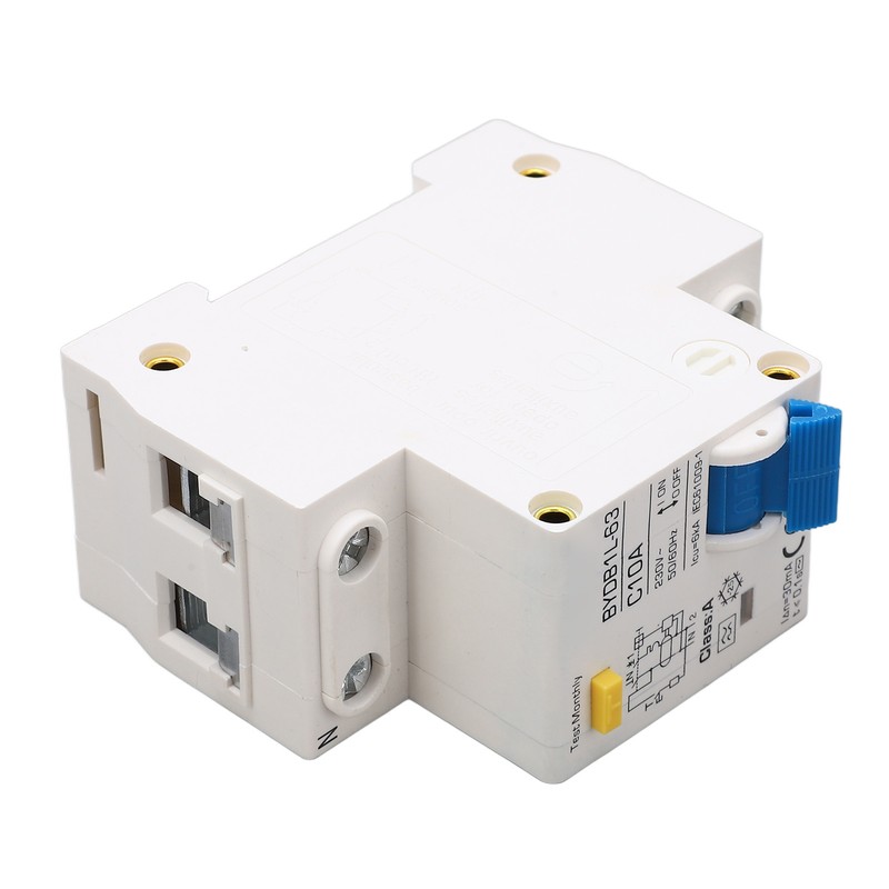 Circuit Breaker 1P+N Leakage Protection Switch 10A 230V AC DIN