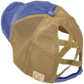 C.C Gorra de béisbol con visera de béisbol para niños de 2 a 5, Criss Cross Distressed Blue Moon, Talla única