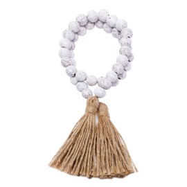 STOBAZA Wooden Bead Tassel Garland String for Decorative Hanging Charming Home Decor Suitable for Parties Vases and Bookshelves Boho Style Beaded String with Unique Design