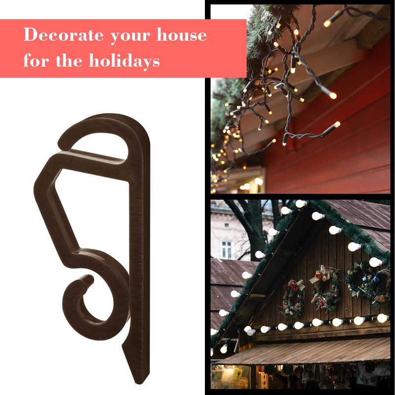 Marsui 120 Pieces Christmas Light Clips Outdoor Gutter Hooks Plastic