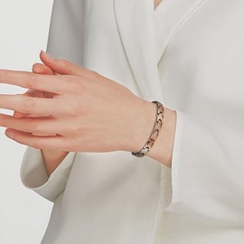 HAQI Magnetic Bracelet Women's Men's Stainless Steel Powerful 3500 Gauss Magnet for Relief of Carpal Tunnel Syndrome (7.6 Inches)