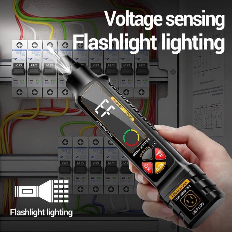 ANENG Non-Contact Voltage Tester, Outlet Receptacle Detector, AC 2-440V